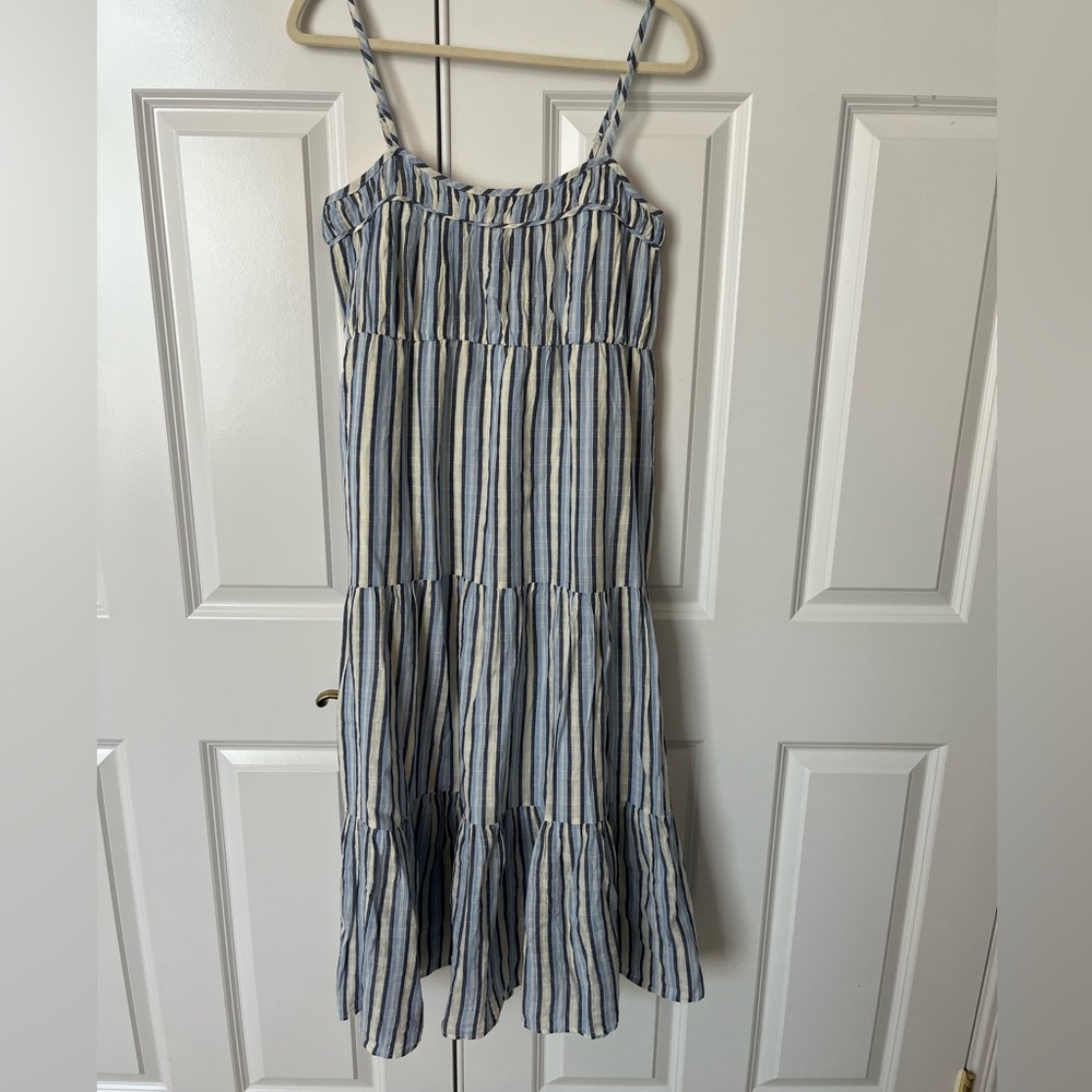Blue Tiered Midi Dress